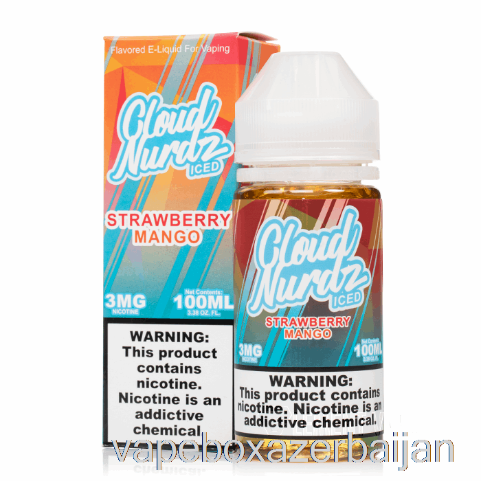 E-Juice Vape ICE Strawberry Mango - Cloud Nurdz - 100mL 0mg